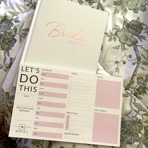 Bride planning bundle. Hard cover bride note book. And Daily planner